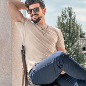 slim fit jean and t shirt